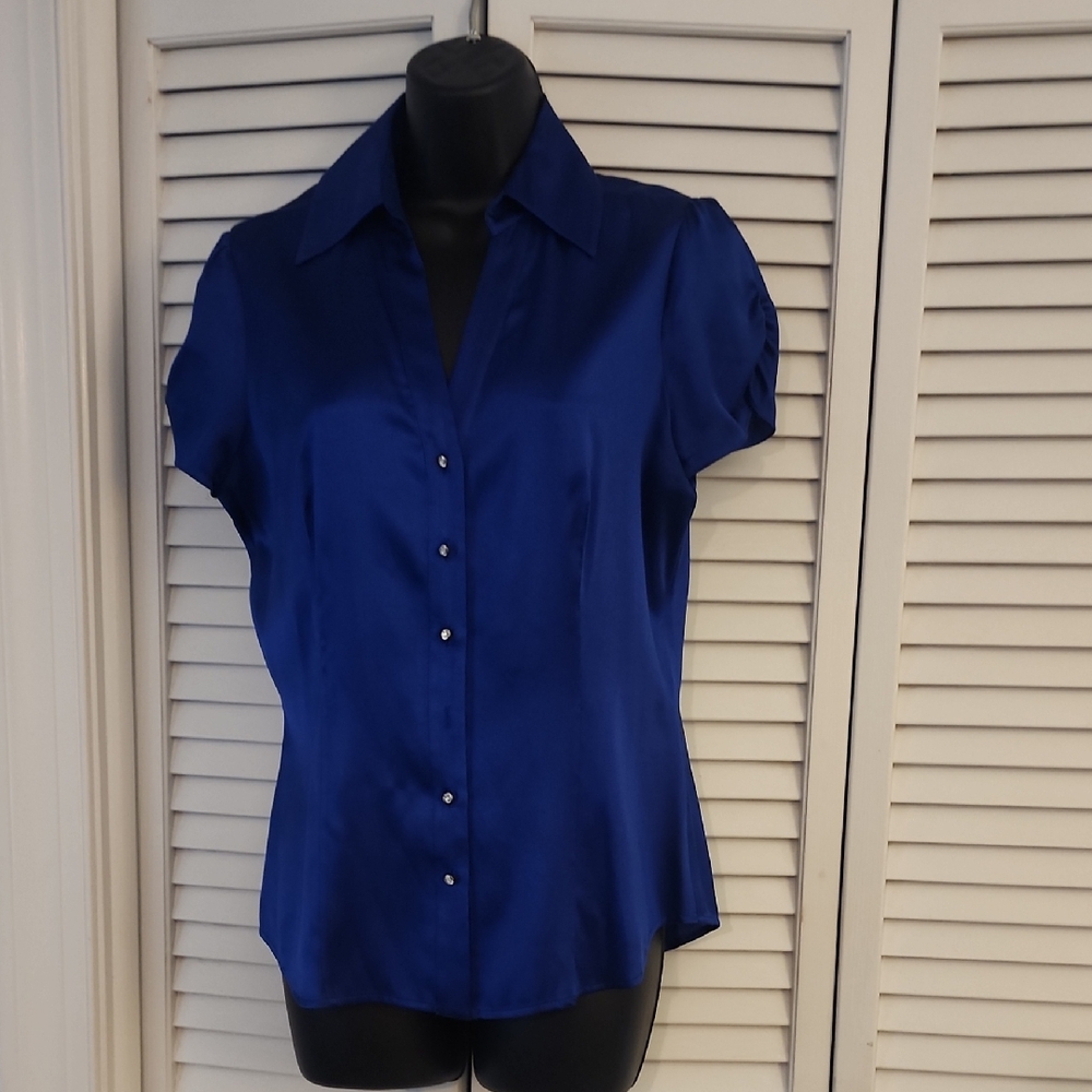 Express Vibrant Blue Women's Button Down Shirt